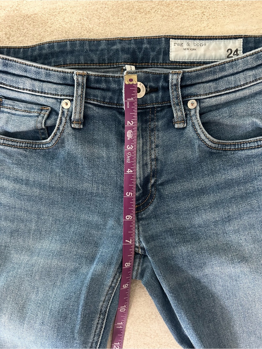 RAG & BONE DRE SLIM BOYFRIEND JEANS SIZE 24 - Picture 6 of 7